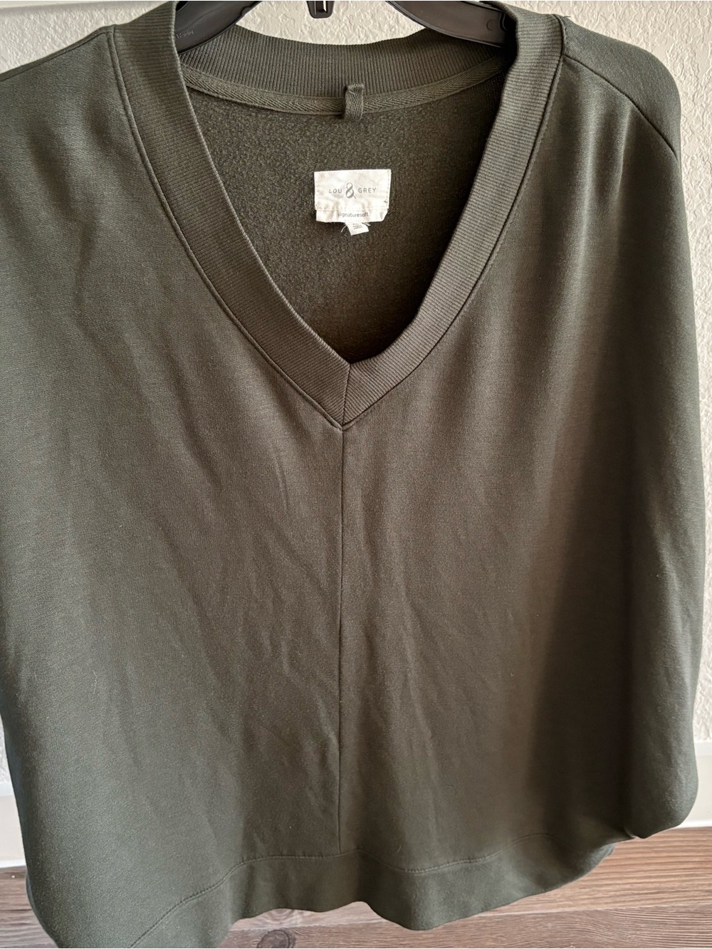 V-Neck Olive Green Pullover